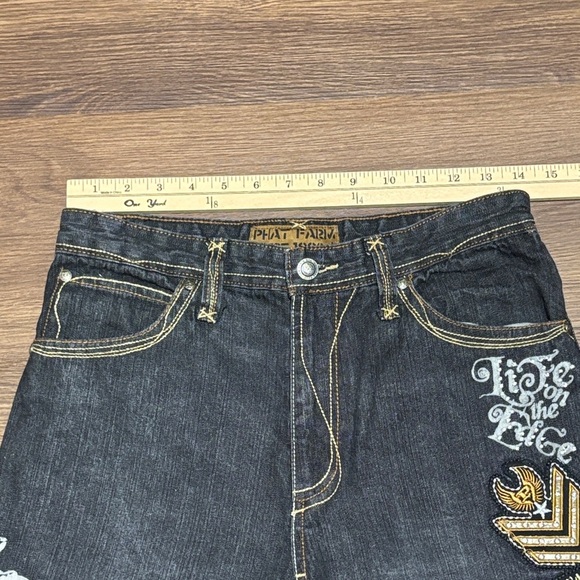 🔥🔥🔥 VTG Phat Farm Gray Denim with Gold Stitching Size: 16🔥🔥🔥 - Picture 7 of 15